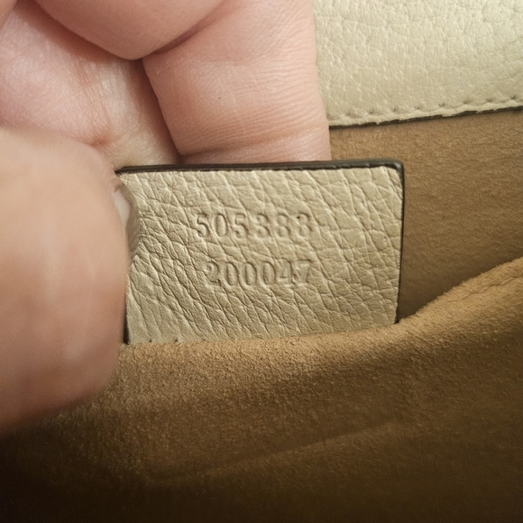 Gucci Butterfly Mini Shoulder Bag – Web Stripe, Cream Leather (Style 505383) - Picture 12 of 13